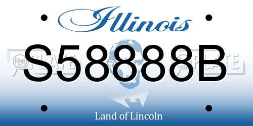S58888B Illinois License Plate