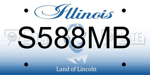 S588MB Illinois License Plate