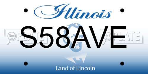 S58AVE Illinois License Plate