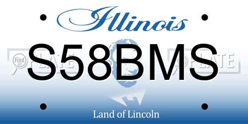 S58BMS Illinois License Plate