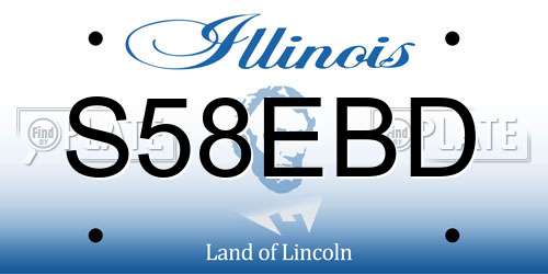 S58EBD Illinois License Plate