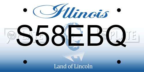 S58EBQ Illinois License Plate