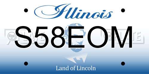 S58EOM Illinois License Plate