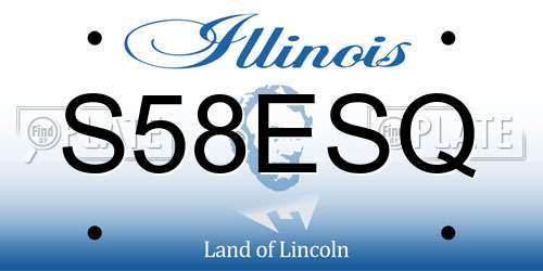 S58ESQ Illinois License Plate