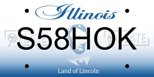 S58HOK Illinois License Plate