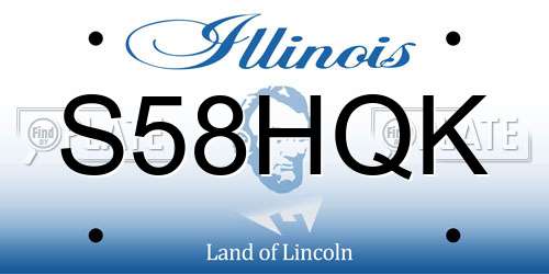S58HQK Illinois License Plate