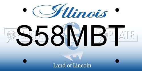 S58MBT Illinois License Plate