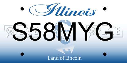 S58MYG Illinois License Plate