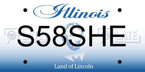 S58SHE Illinois License Plate