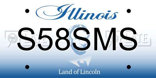 S58SMS Illinois License Plate