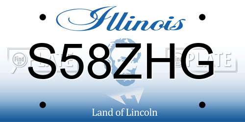 S58ZHG Illinois License Plate