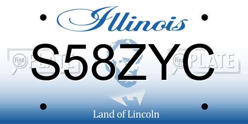 S58ZYC Illinois License Plate