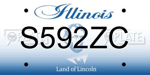 S592ZC Illinois License Plate