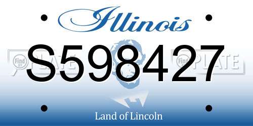 S598427 Illinois License Plate