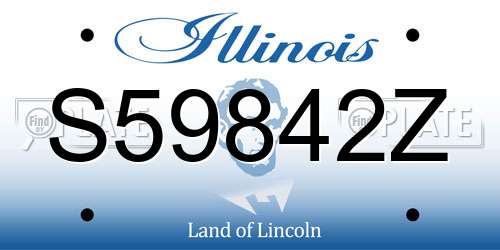 S59842Z Illinois License Plate