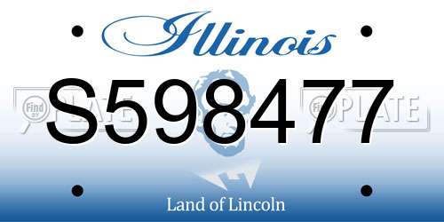S598477 Illinois License Plate