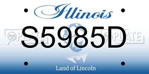S5985D Illinois License Plate