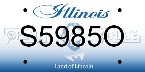 S5985O Illinois License Plate