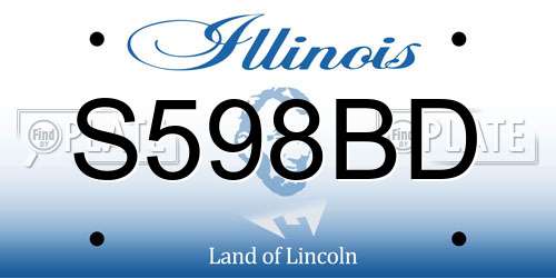S598BD Illinois License Plate