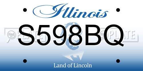 S598BQ Illinois License Plate