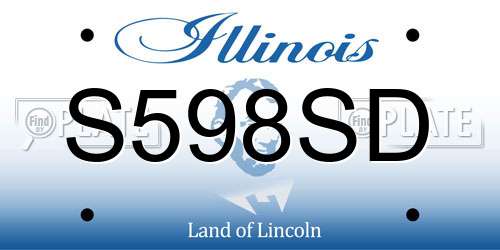 S598SD Illinois License Plate
