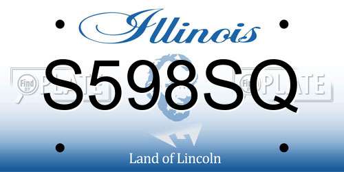 S598SQ Illinois License Plate