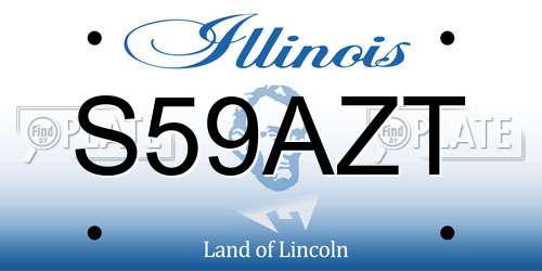 S59AZT Illinois License Plate