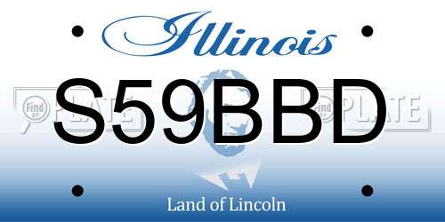S59BBD Illinois License Plate