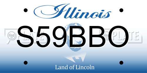 S59BBO Illinois License Plate