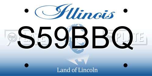 S59BBQ Illinois License Plate