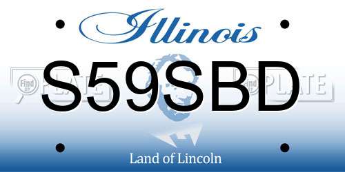 S59SBD Illinois License Plate