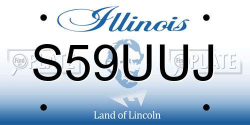 S59UUJ Illinois License Plate