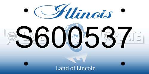 S600537 Illinois License Plate