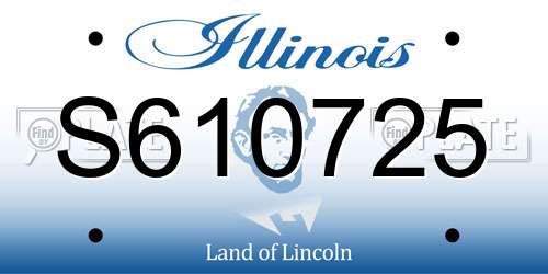 S610725 Illinois License Plate