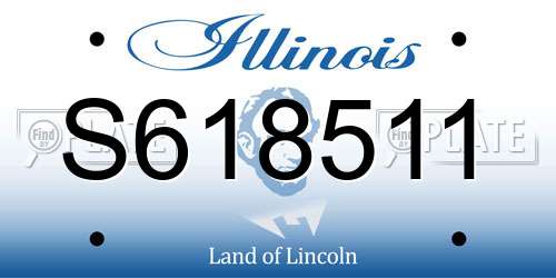 S618511 Illinois License Plate