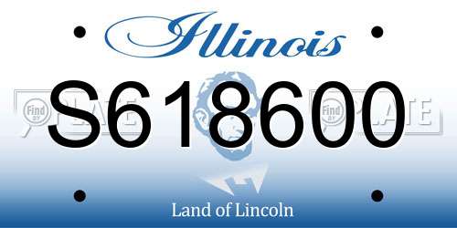 S618600 Illinois License Plate