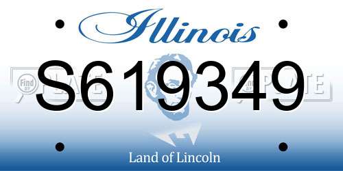 S619349 Illinois License Plate