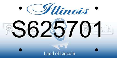 S625701 Illinois License Plate