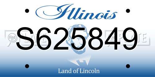 S625849 Illinois License Plate