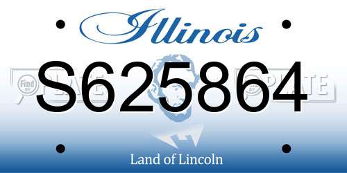 S625864 Illinois License Plate