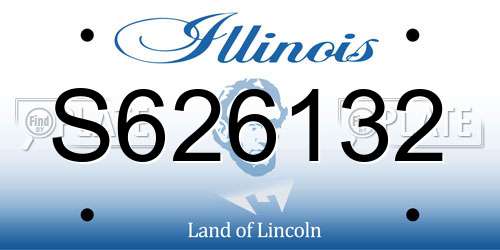 S626132 Illinois License Plate
