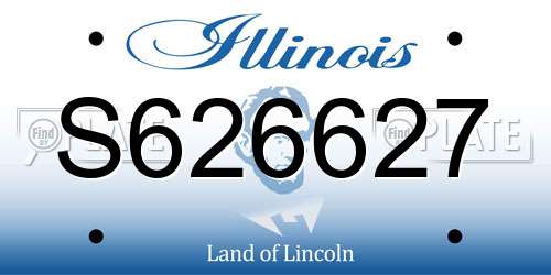 S626627 Illinois License Plate