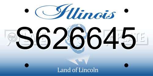S626645 Illinois License Plate