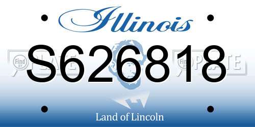 S626818 Illinois License Plate