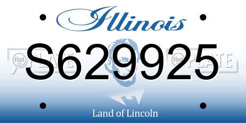 S629925 Illinois License Plate