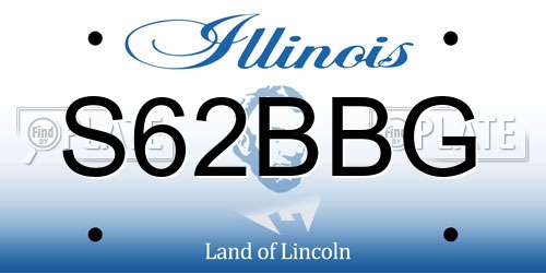S62BBG Illinois License Plate