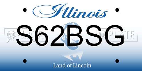 S62BSG Illinois License Plate