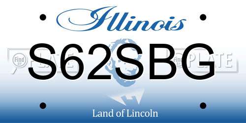S62SBG Illinois License Plate