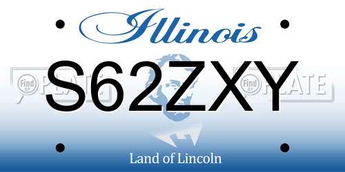 S62ZXY Illinois License Plate