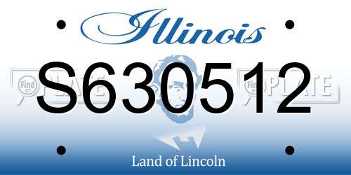 S630512 Illinois License Plate